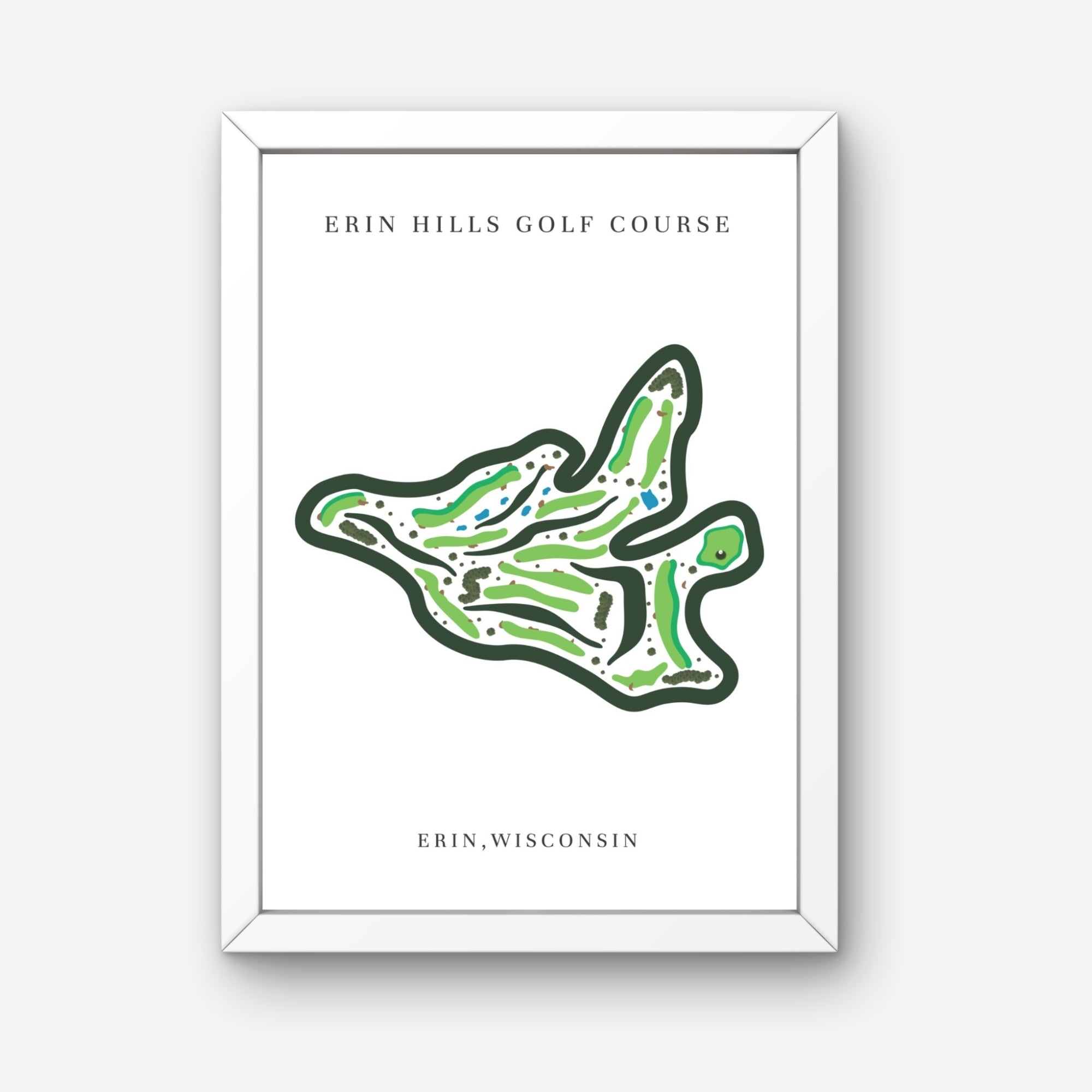Erin Hills Golf Course Print, Wisconsin, Golf Map Artworks