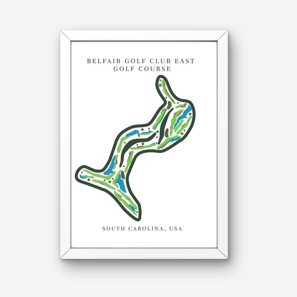 Belfair Golf Club East Golf Course Prints, South Carolina, Golf Map Artwork