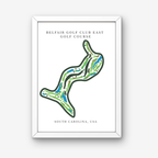 Belfair Golf Club East Golf Course Prints, South Carolina, Golf Map Artwork