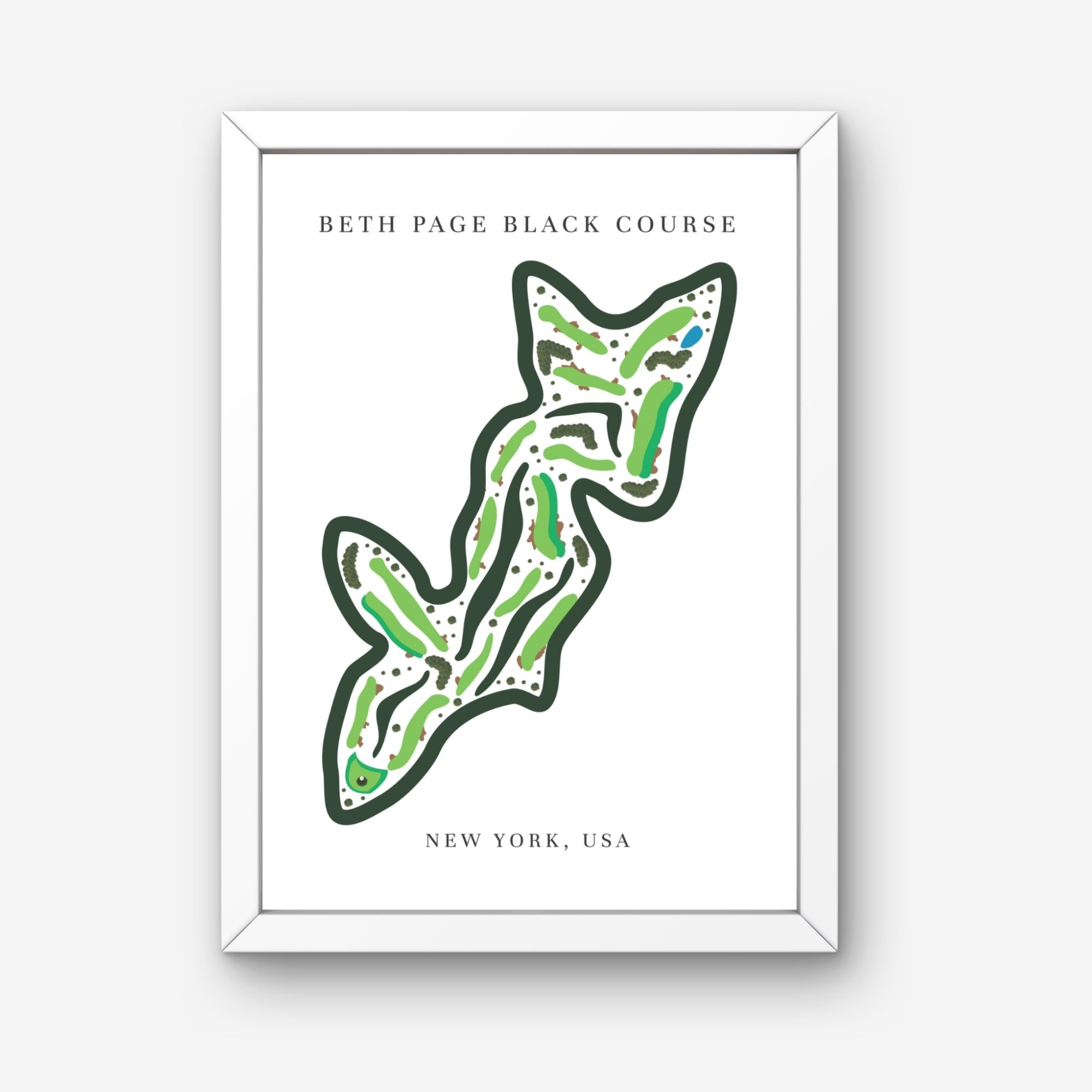 Beth Page Black Golf Course Print, New York, Golf Map Artworks