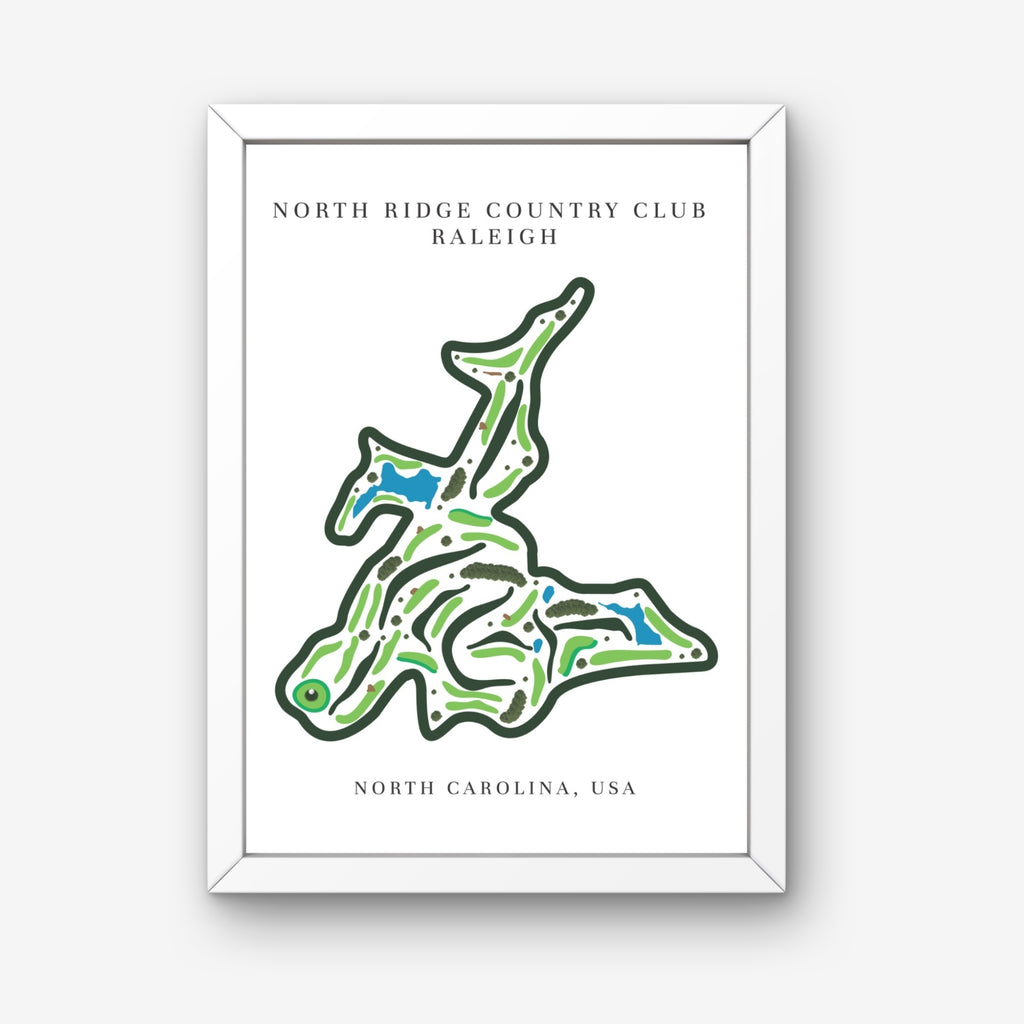 North Ridge Country Club Golf Course Print, North Carolina, Golf Map Artworks