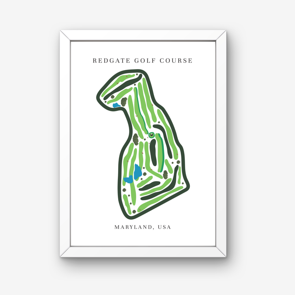 Redgate Golf Course Prints, Maryland, Golf Map Artwork