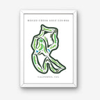 Bailey Creek Golf Course Print, California, Golf Map Artworks
