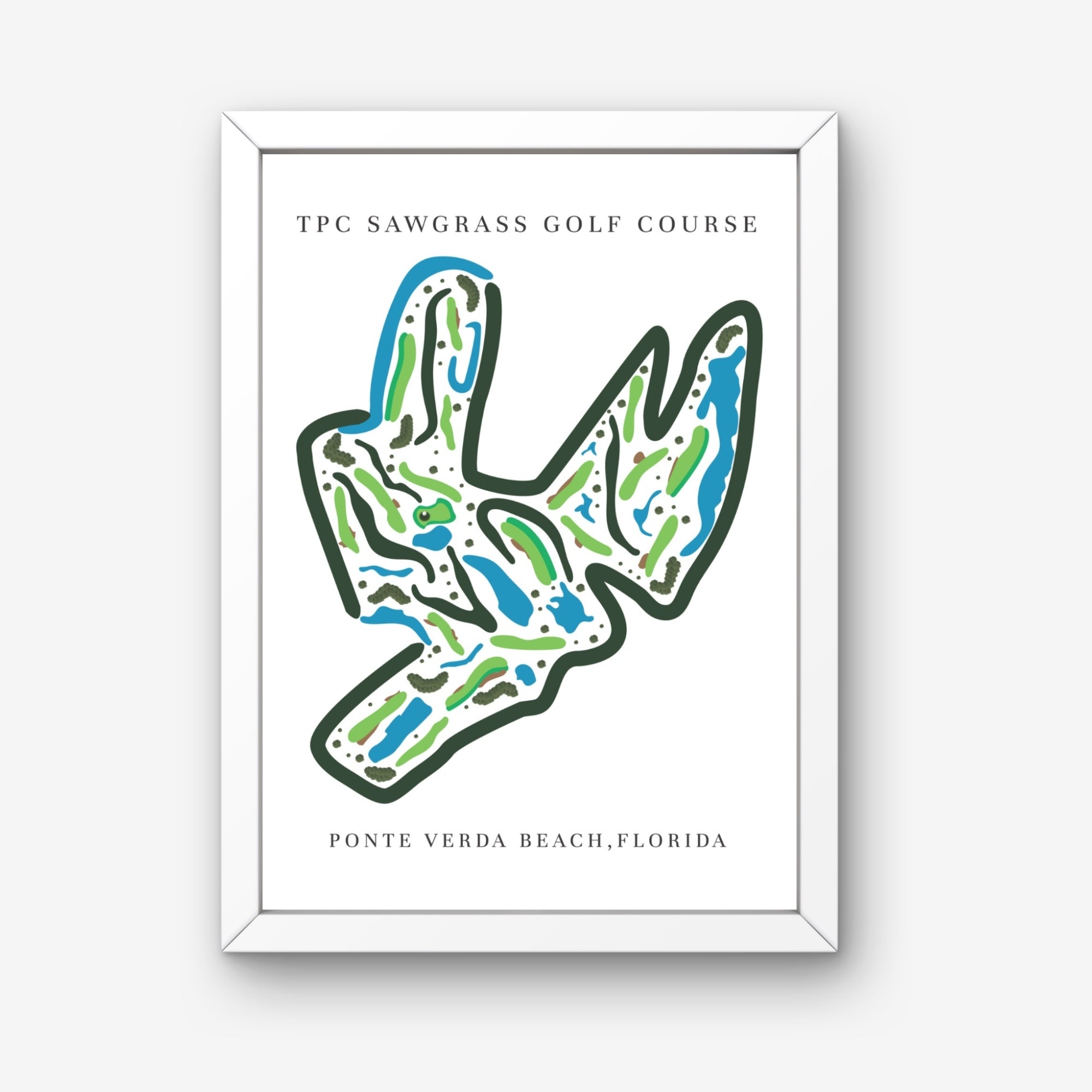 TPC Sawgrass Golf Course Print, Florida, Golf Map Artworks