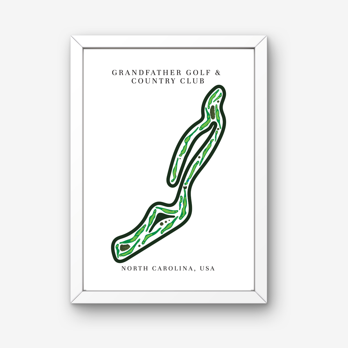 Grandfather Golf & Country Club Golf Course Prints, North Carolina, Golf Map Artwork