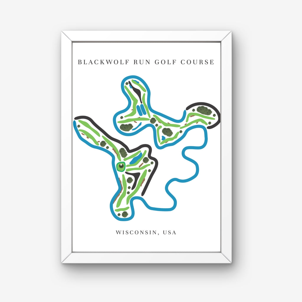 Blackwolf Run Golf Course Prints, Wisconsin, Golf Map Artwork