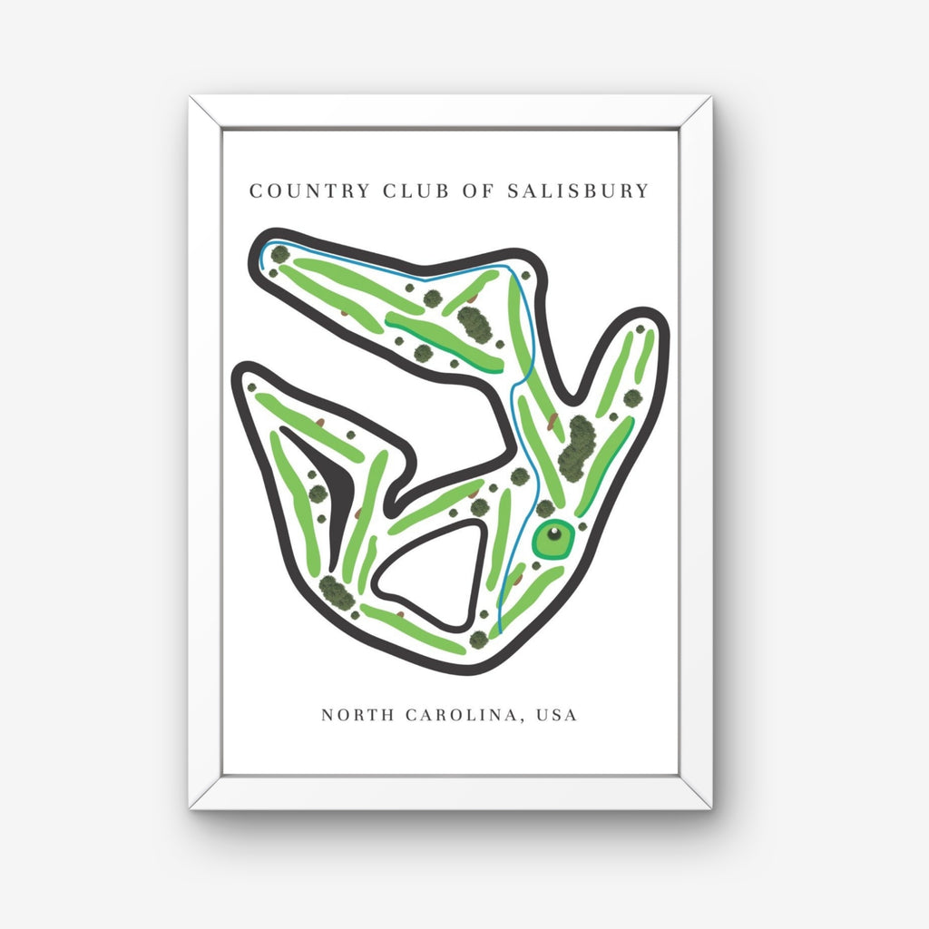 Country Club of Salisbury Golf Course Prints, North Carolina, Golf Map Artwork