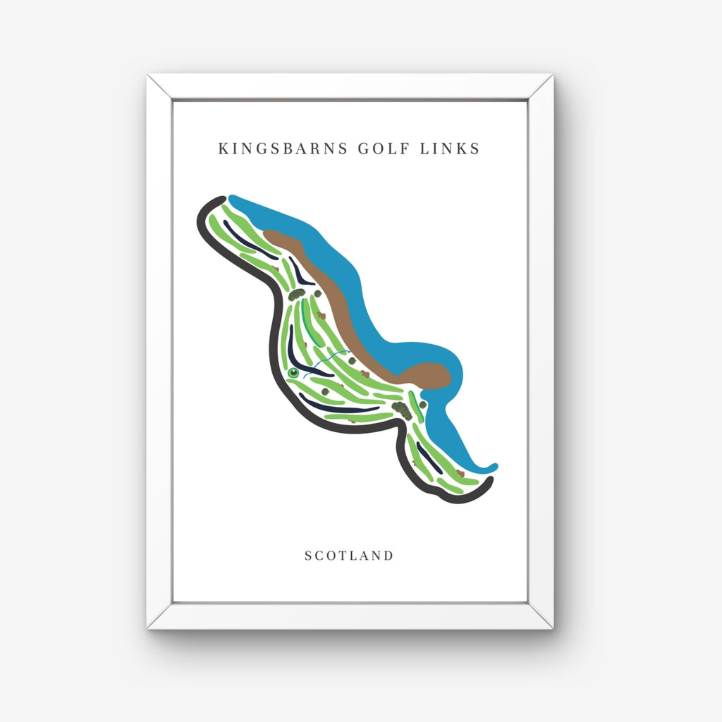 Kingsbarns Golf Links Golf Course Prints, Scotland, Golf Map Artwork