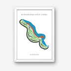 Kingsbarns Golf Links Golf Course Prints, Scotland, Golf Map Artwork