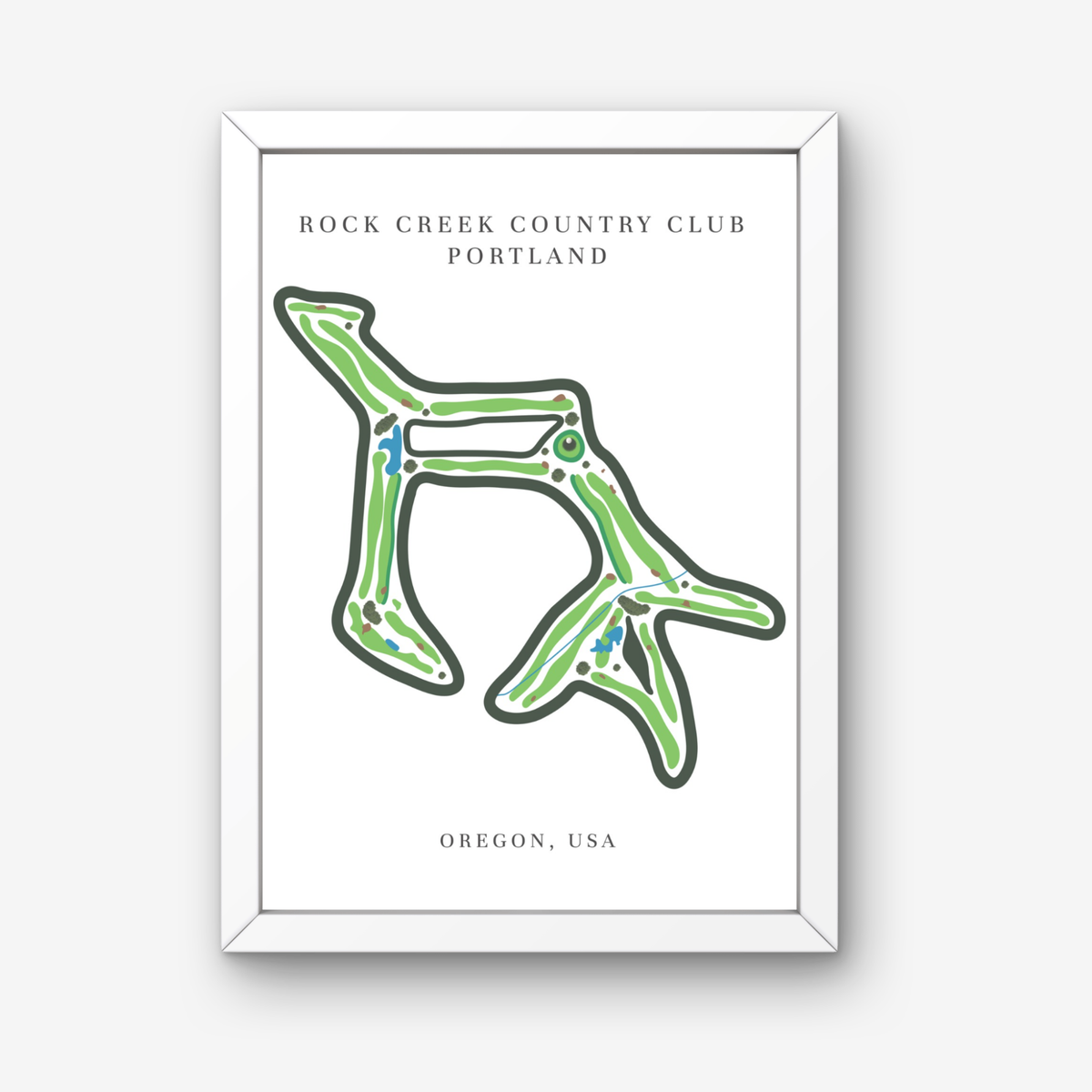 Rock Creek Country Club Golf Course Prints, Oregon, Golf Map Artwork