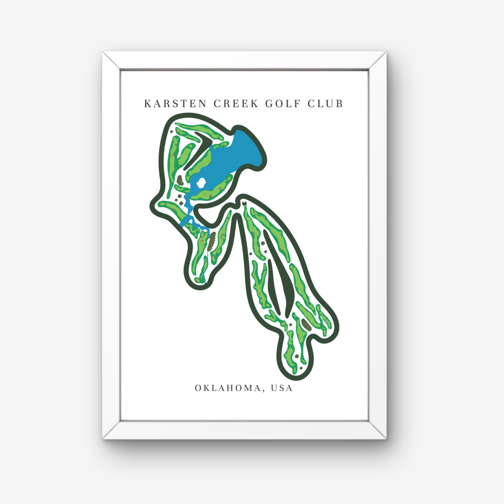 Karsten Creek Golf Club Golf Course Prints, Oklahoma, Golf Map Artwork