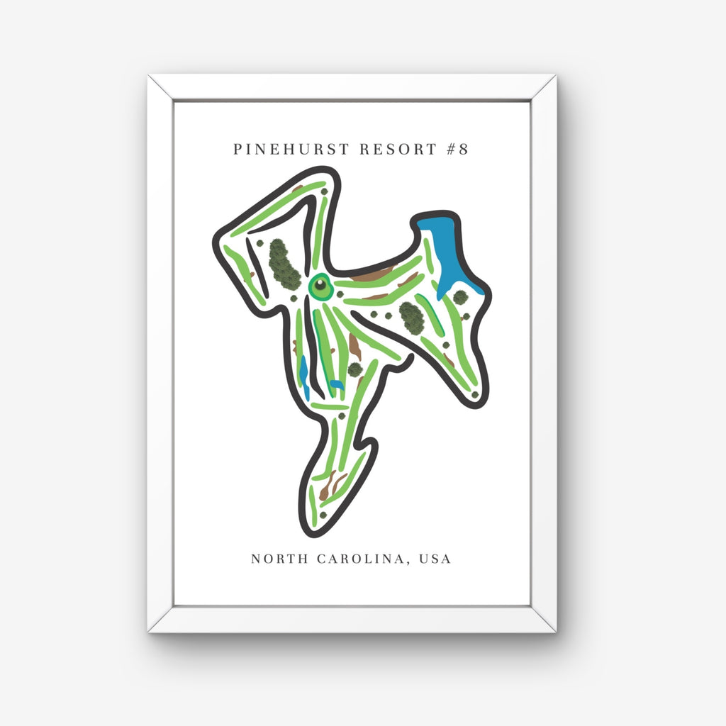 Pinehurst Resort #8 Golf Course Prints, North Carolina, Golf Map Artwork