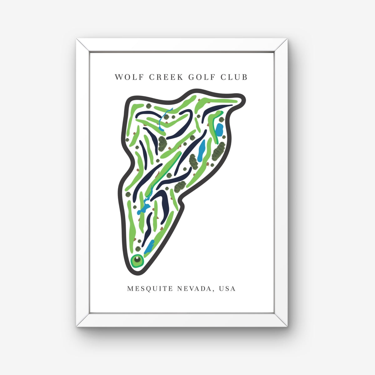 Wolf Creek Golf Club, Golf Course Prints, Nevada, Golf Map Artwork