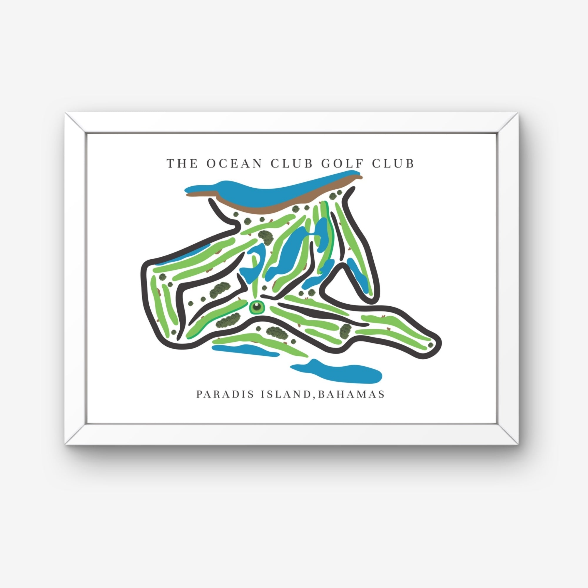 The Ocean Club Golf Club Golf Course Prints, Paradise Island – Bahamas, Golf Map Artwork
