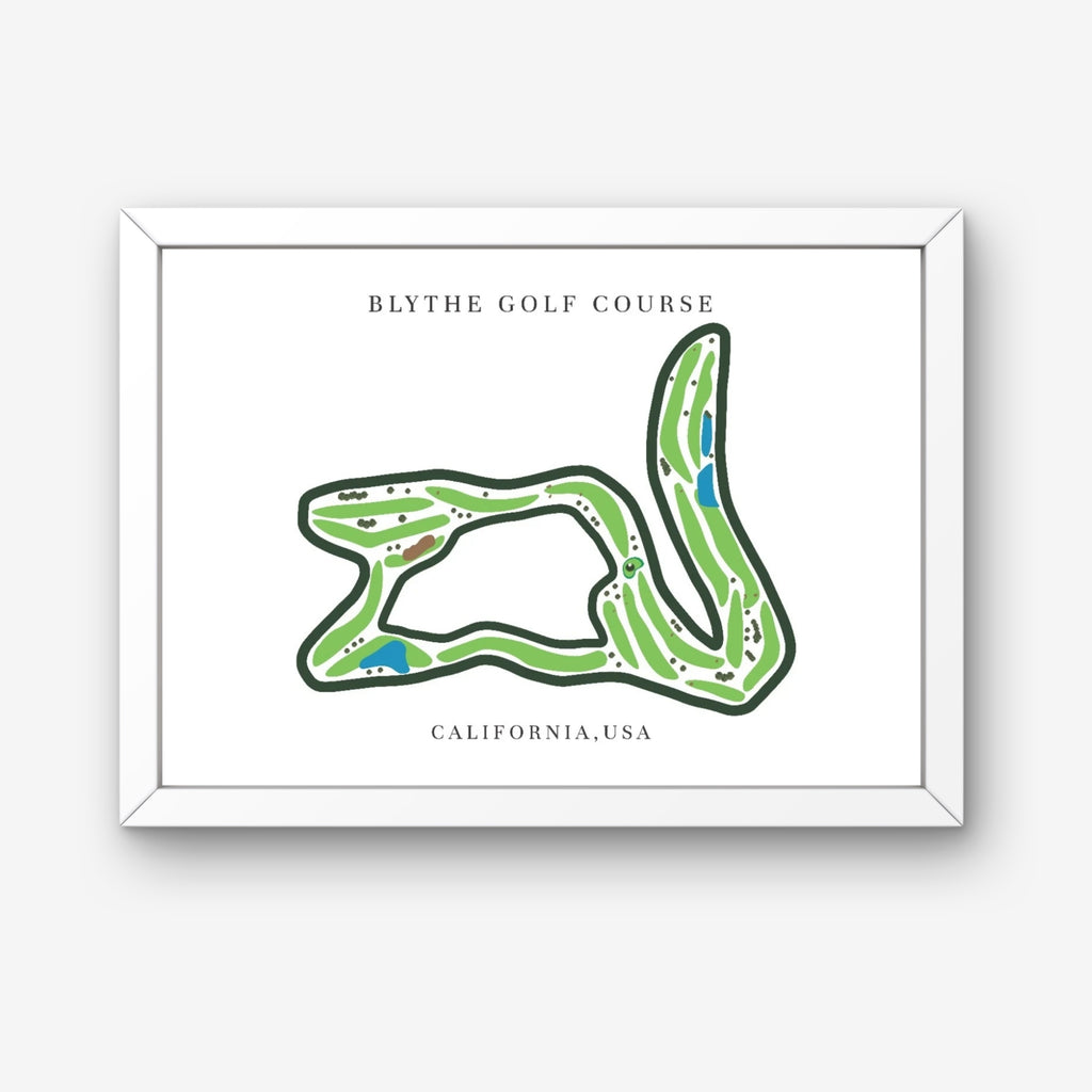 Blythe Golf Course Golf Course Prints, California, Golf Map Artwork