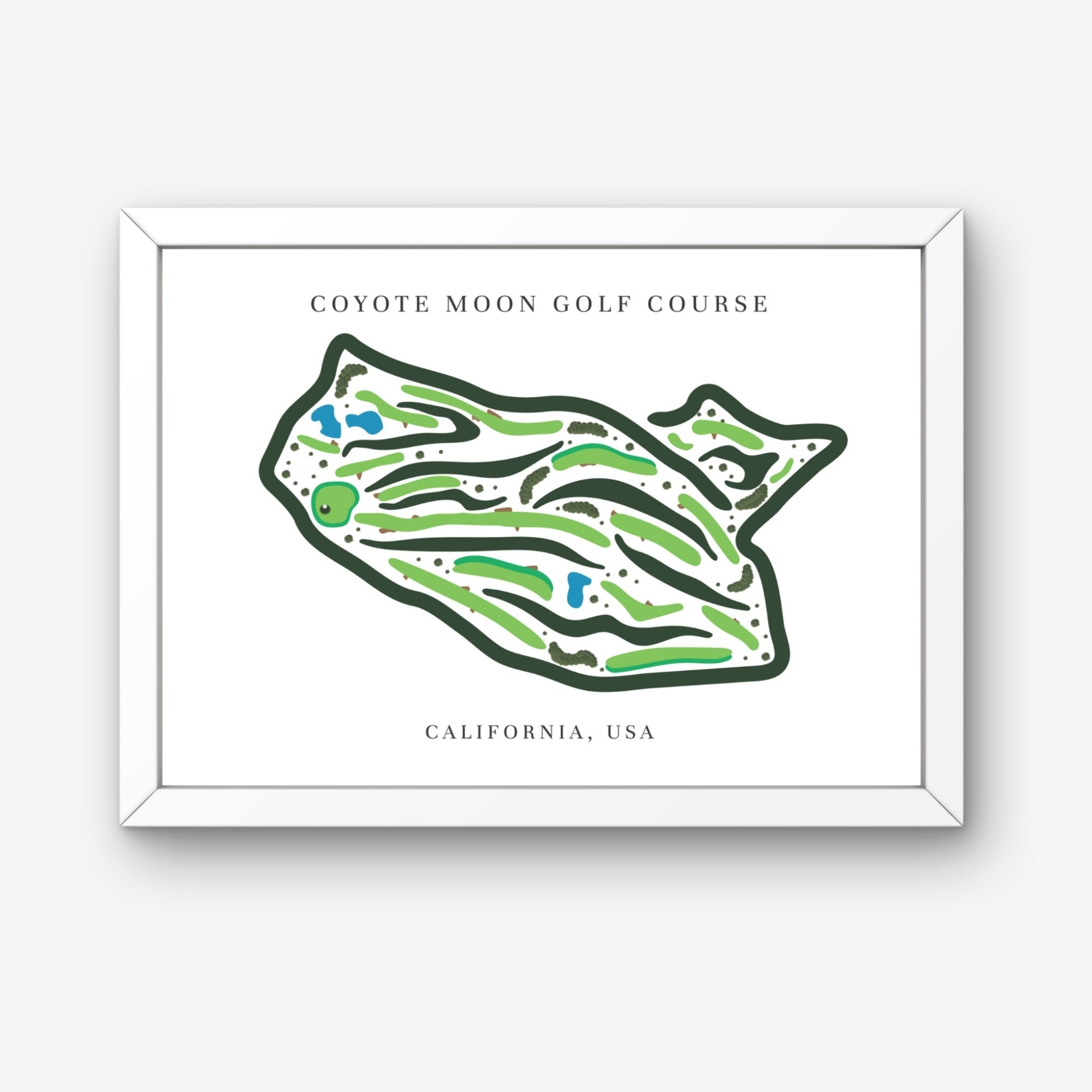 Coyote Moon Golf Course Print, California, Golf Map Artworks