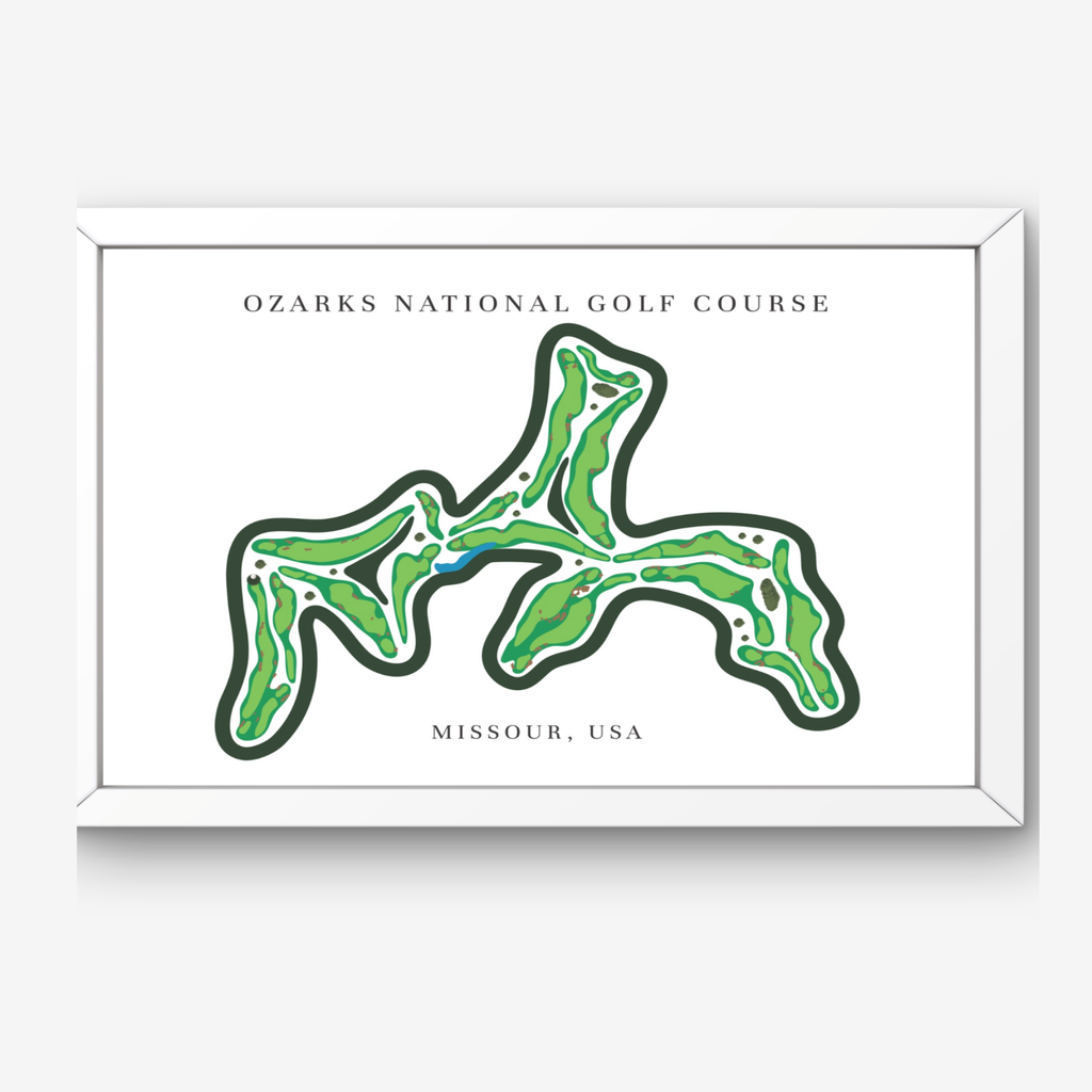 Ozarks National Golf Course Prints, Missouri, Golf Map Artwork