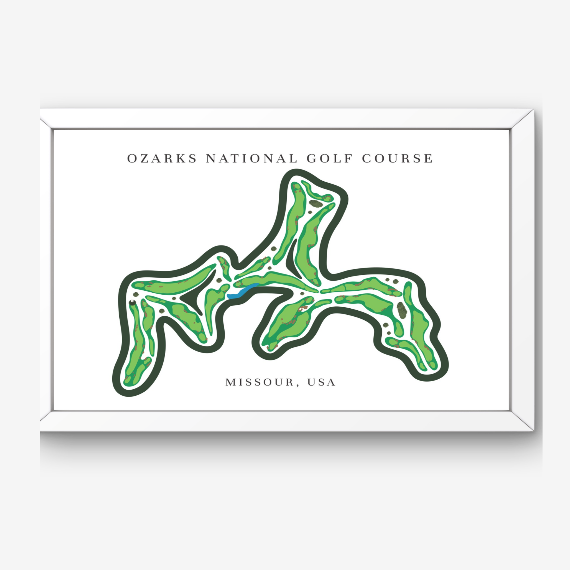 Ozarks National Golf Course Prints, Missouri, Golf Map Artwork