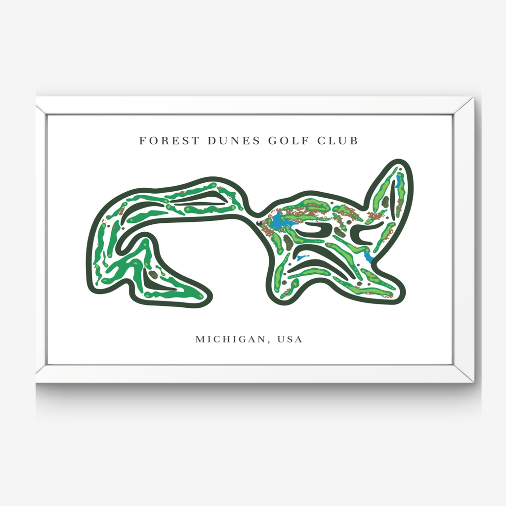 Forest Dunes Golf Club Golf Course Prints, Michigan, Golf Map Artwork