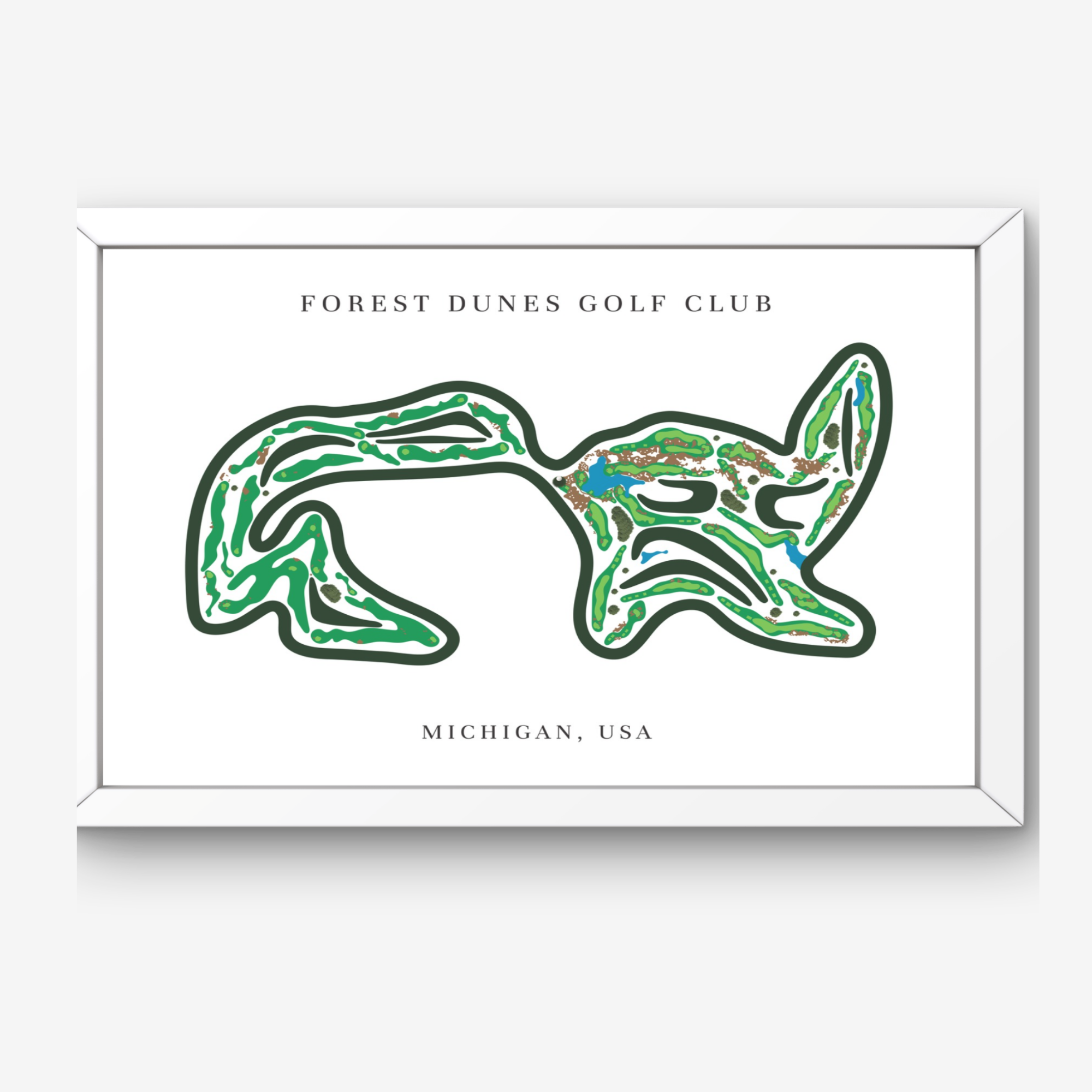 Forest Dunes Golf Club Golf Course Prints, Michigan, Golf Map Artwork