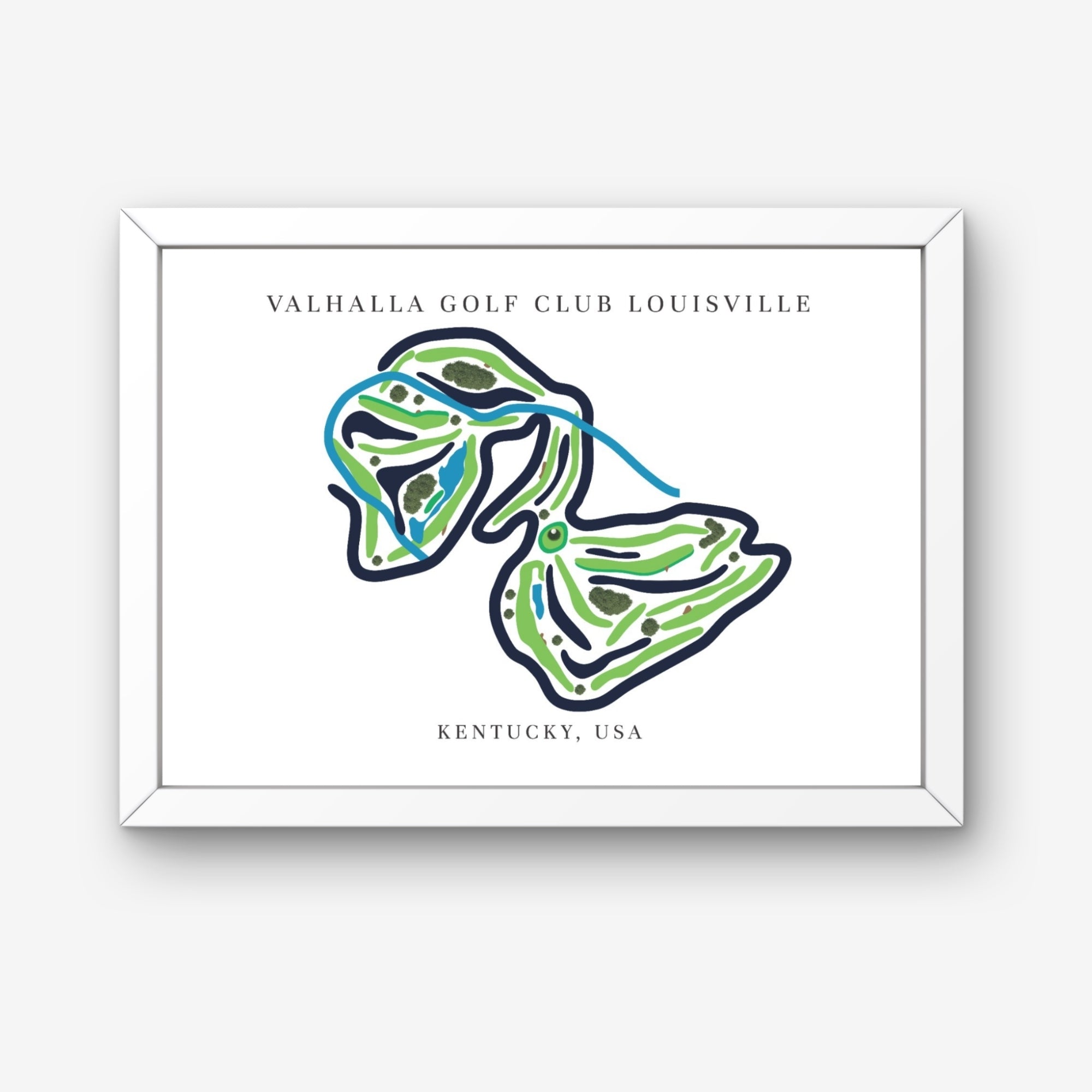 Valhalla Golf Club Golf Course Prints, Kentucky, Golf Map Artwork