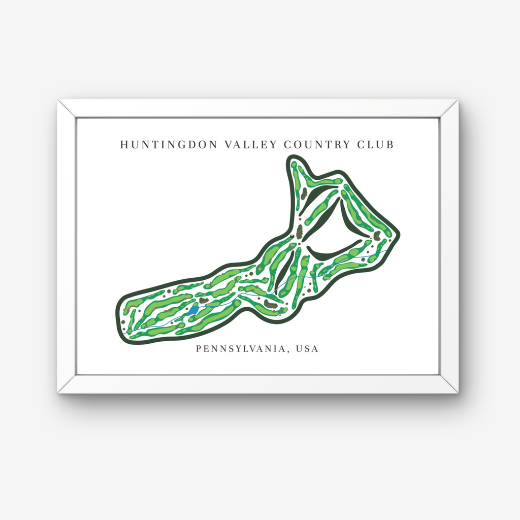 Huntingdon Valley Country Club Golf Course Prints, Pennsylvania, Golf Map Artwork
