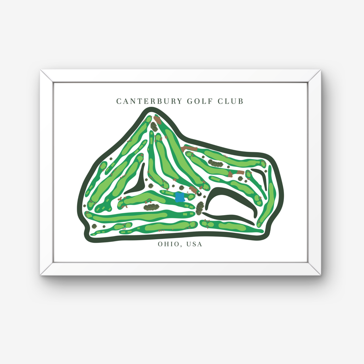 Canterbury Golf Club Golf Course Prints, Ohio, Golf Map Artwork