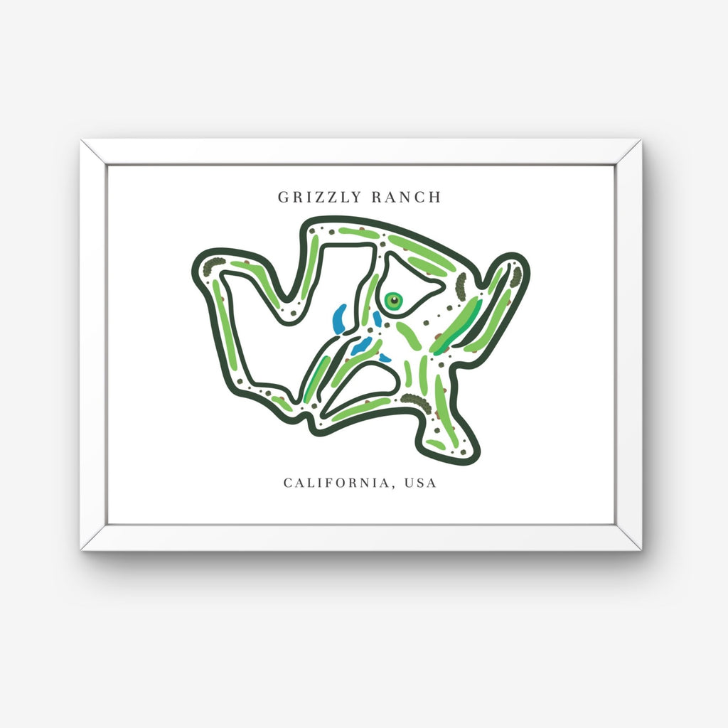 Grizzly Ranch Golf Course Print California, Golf Map Artworks