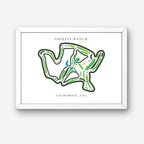 Grizzly Ranch Golf Course Print California, Golf Map Artworks