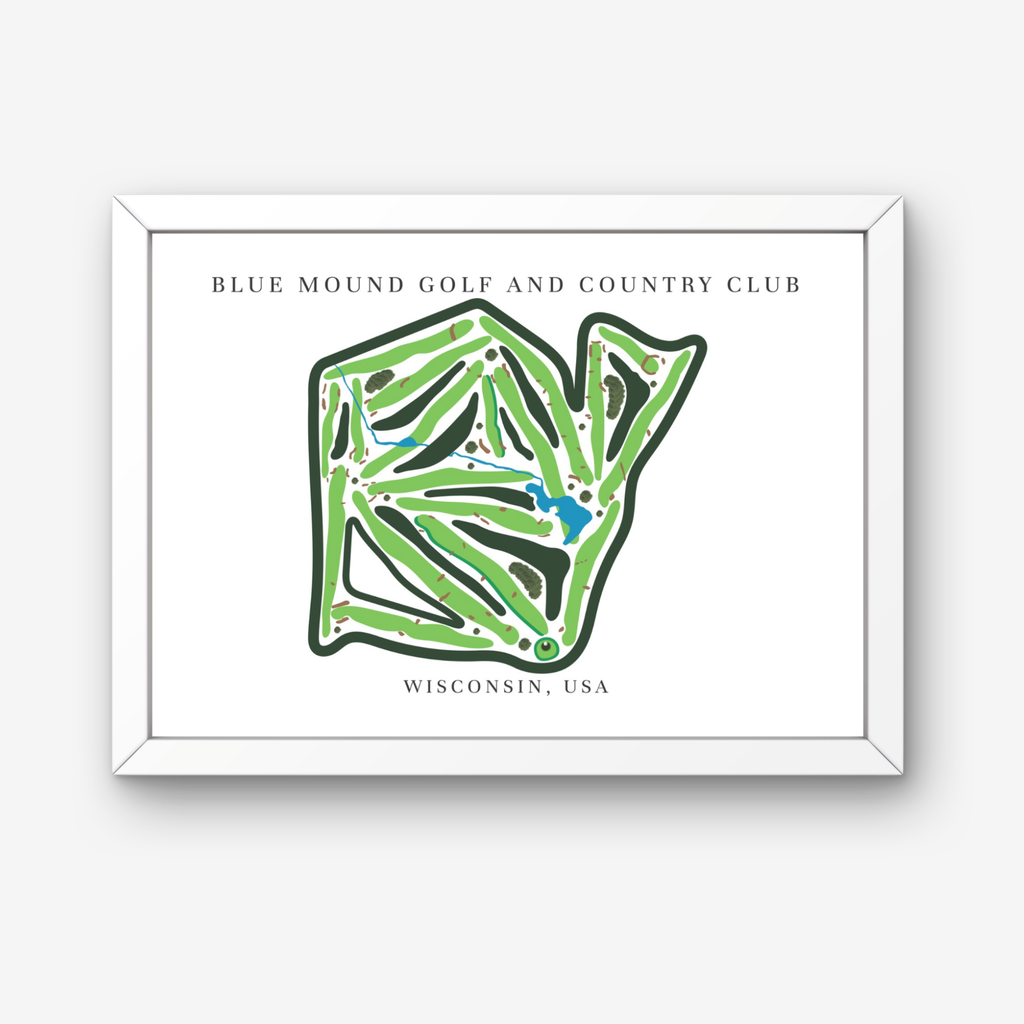 Blue Mound Golf and Country Club Golf Course Prints, Wisconsin, Golf Map Artwork