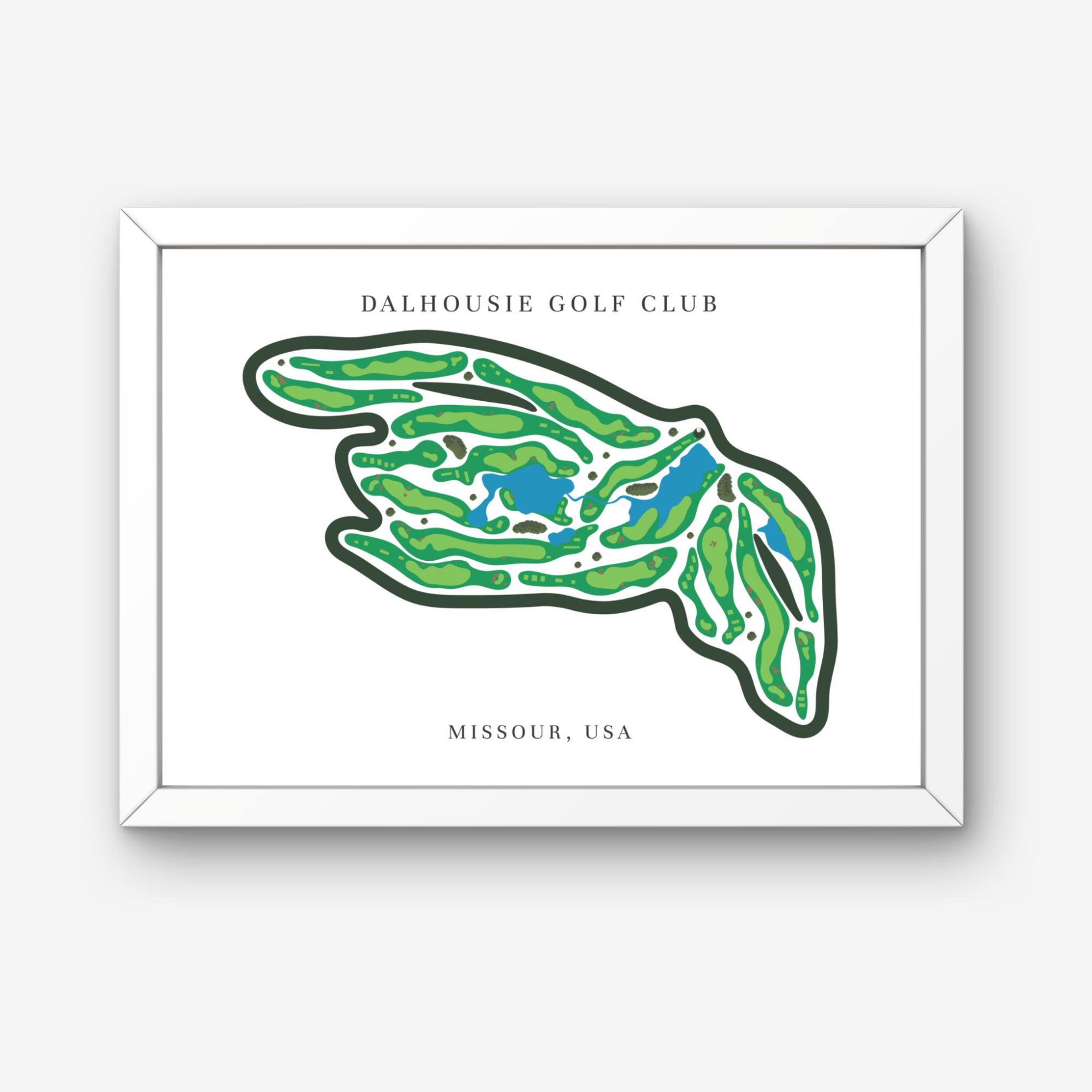 Dalhousie Golf Club Golf Course Prints, Missouri, Golf Map Artwork