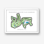 Wawanowin Country Club Golf Course Prints, Michigan, Golf Map Artwork