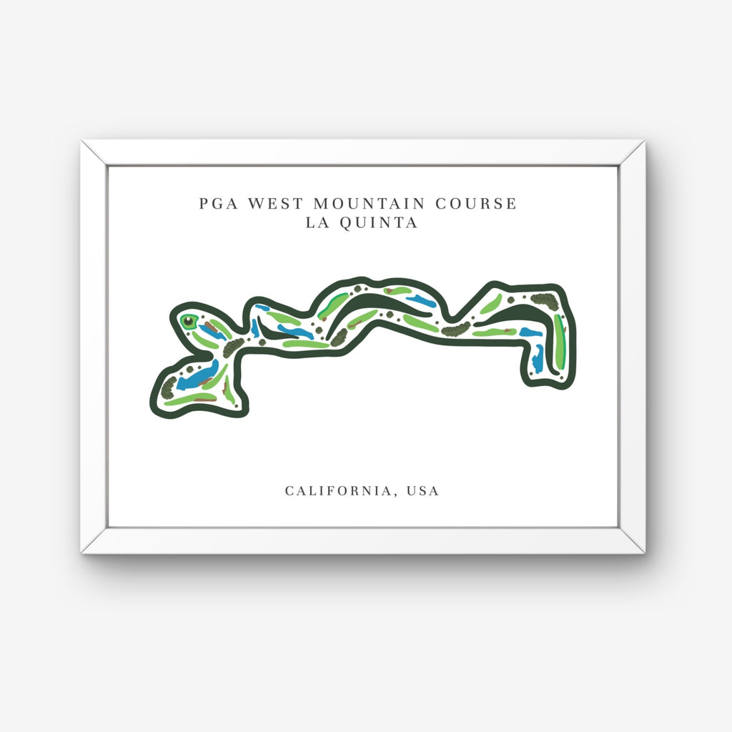 PGA West Mountain Golf Course Print, California, Golf Map Artworks