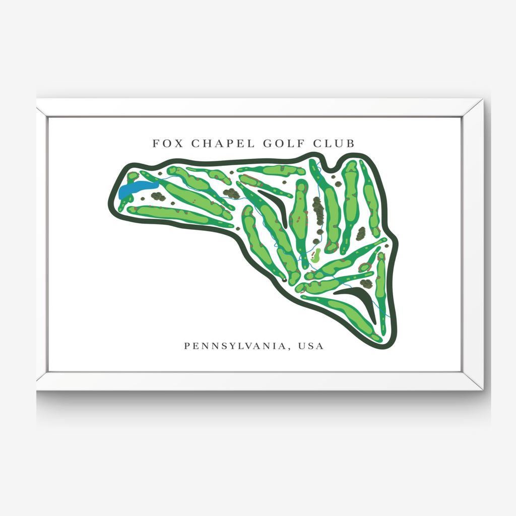 Fox Chapel Golf Club Golf Course Prints, Pennsylvania, Golf Map Artwork