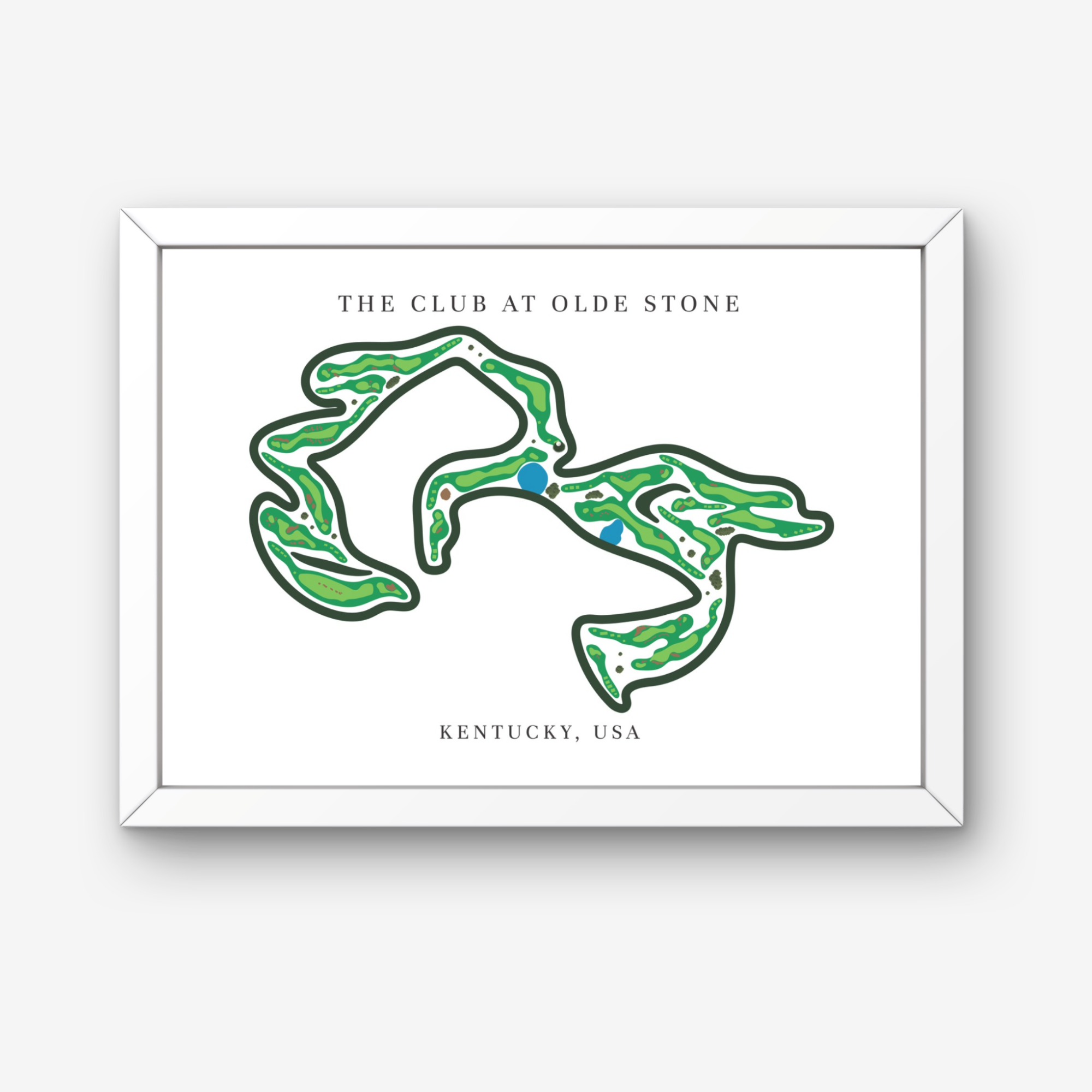 The Club at Olde Stone Golf Course Prints, Kentucky, Golf Map Artwork