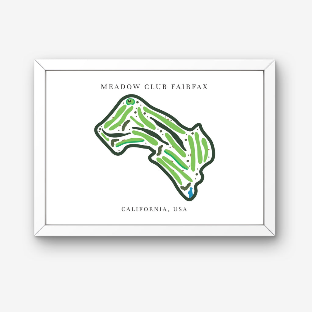 Meadow Club Fairfax, Golf Course Print, California, Golf Map Artworks