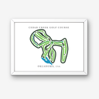Cedar Creek Golf Course Golf Course Prints, Oklahoma, Golf Map Artwork
