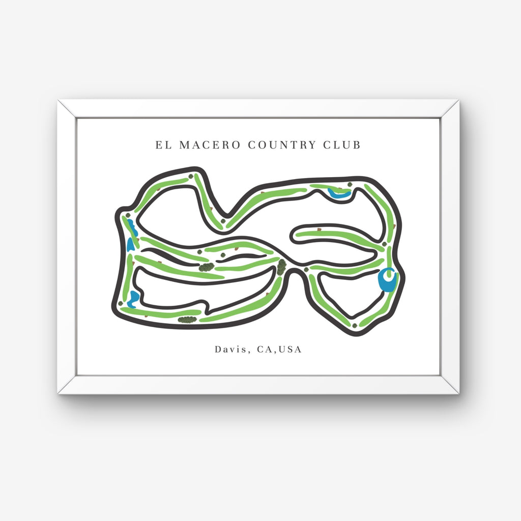 El Macero Country Club Golf Course Prints, California, Golf Map Artwork