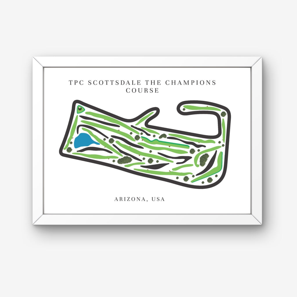 TPC Scottsdale The Champions Course Golf Course Prints, Arizona, Golf Map Artwork