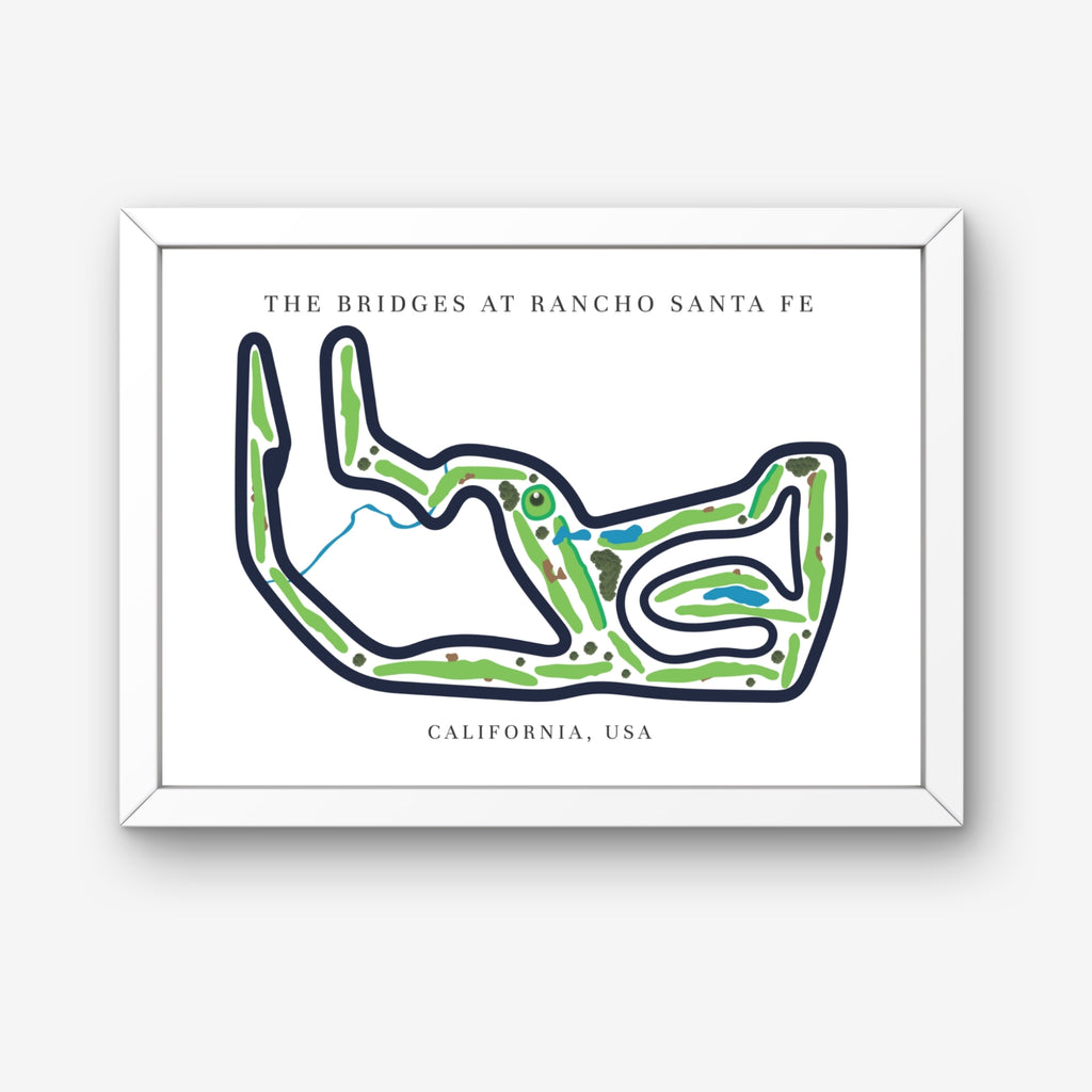 The Bridges at Rancho Santa Fe Golf Course Prints, California, Golf Map Artwork