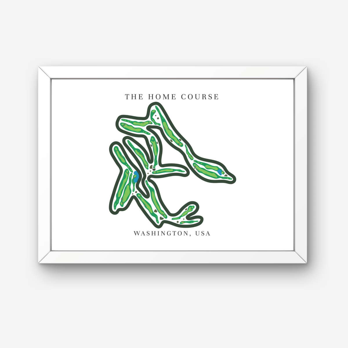 The Home Course Golf Course Prints, Washington, Golf Map Artwork