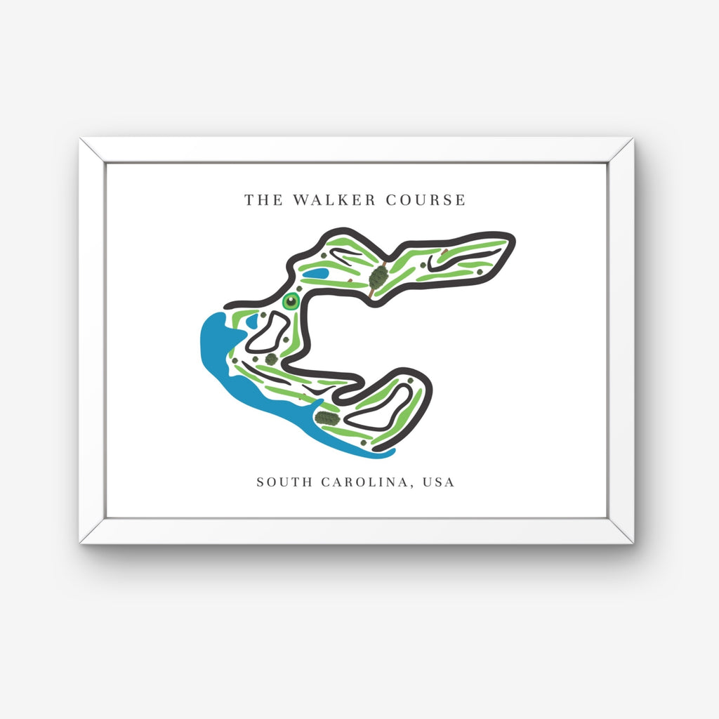 The Walker Course Golf Course Prints, South Carolina, Golf Map Artwork