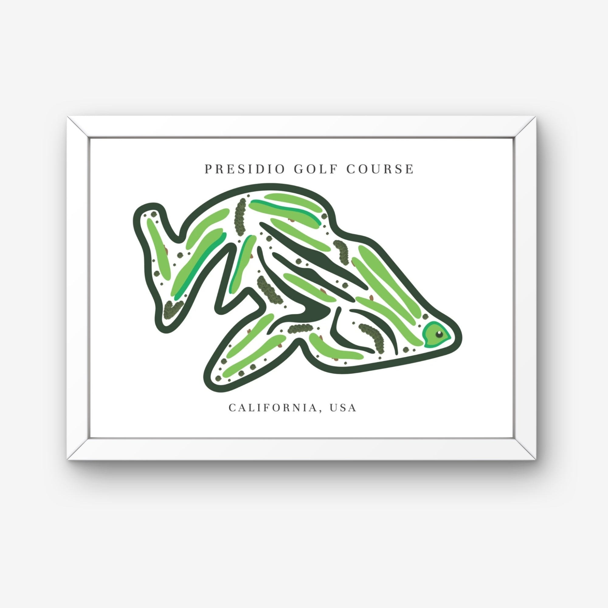 Presidio Golf Course Print, California, Golf Map Artworks