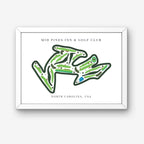 Mid Pines Inn Golf Club Course Print, North Carolina, Golf Map Artworks