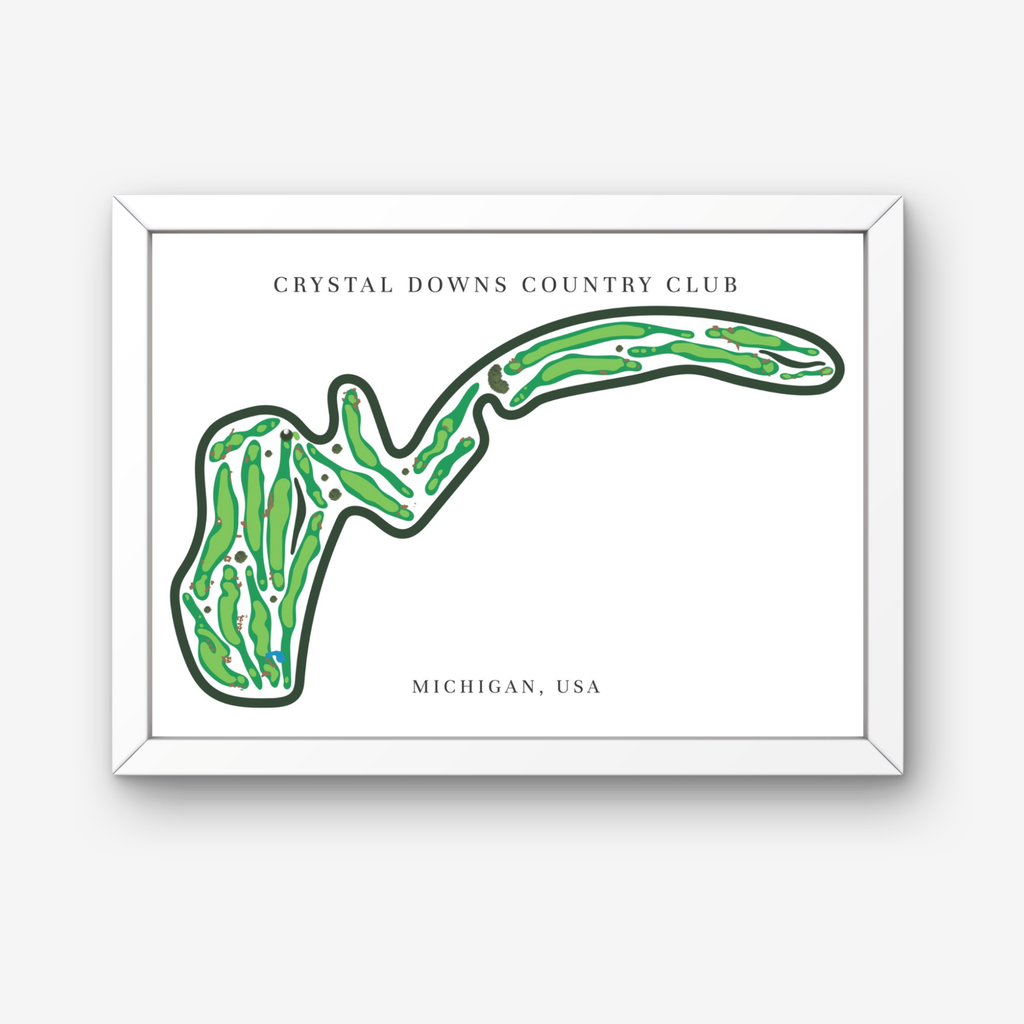 Crystal Downs Country Club Golf Course Prints, Michigan, Golf Map Artwork