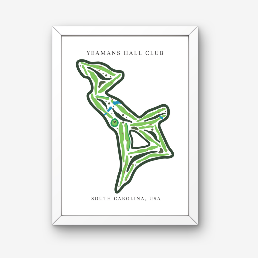 Yeamans Hall Club Golf Course Prints, South Carolina, Golf Map Artwork