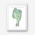 Corica Park Golf Course Print, California, Golf Map Artworks