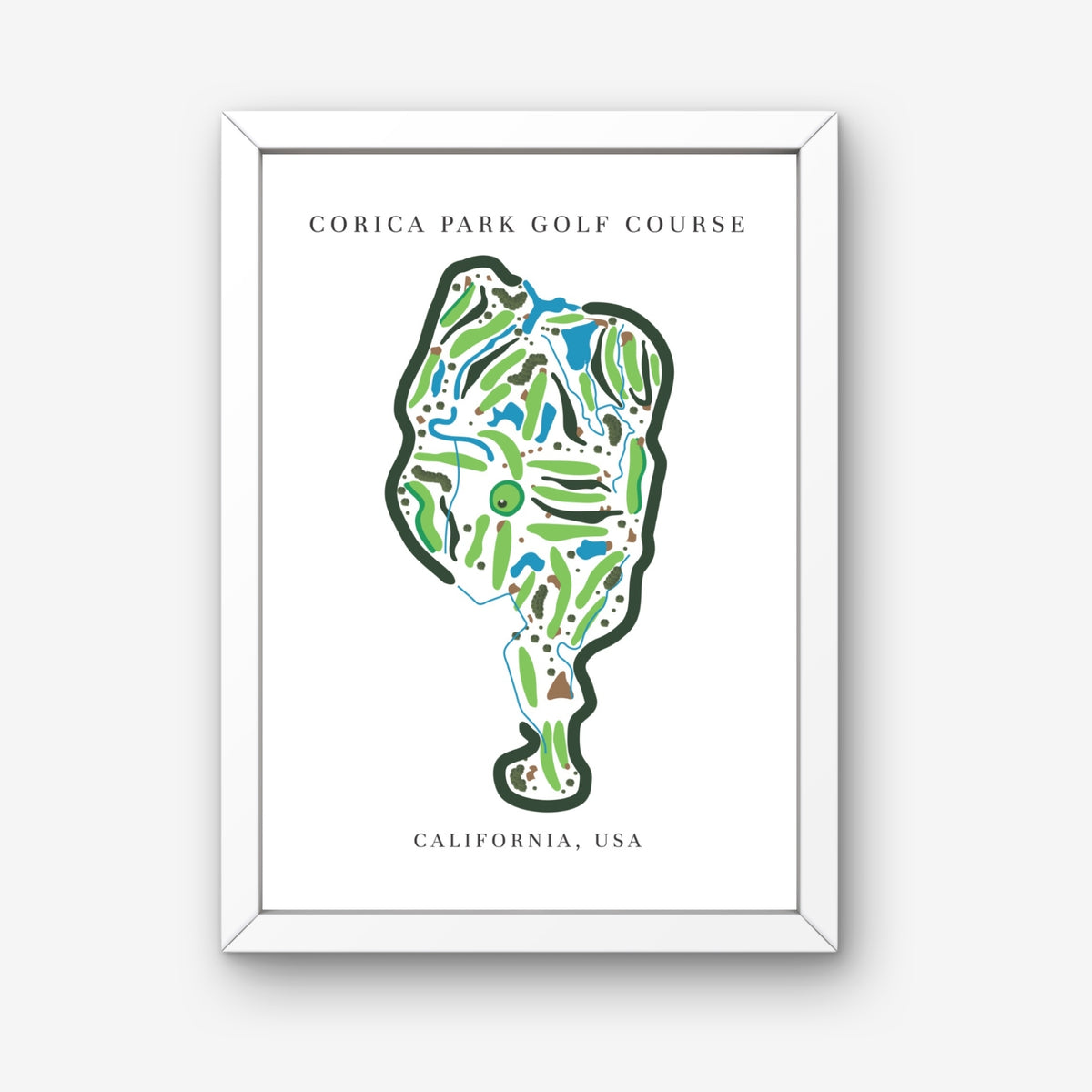 Corica Park Golf Course Print, California, Golf Map Artworks