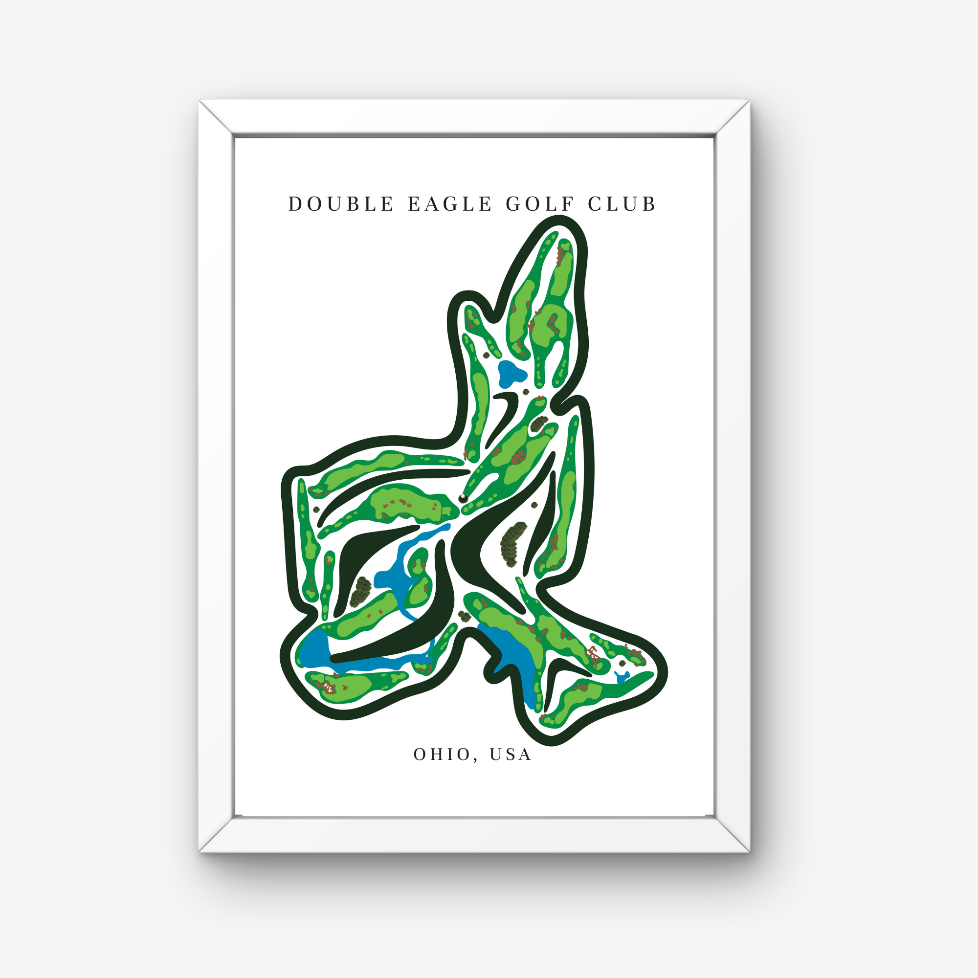 Double Eagle Golf Club Golf Course Prints, Ohio, Golf Map Artwork