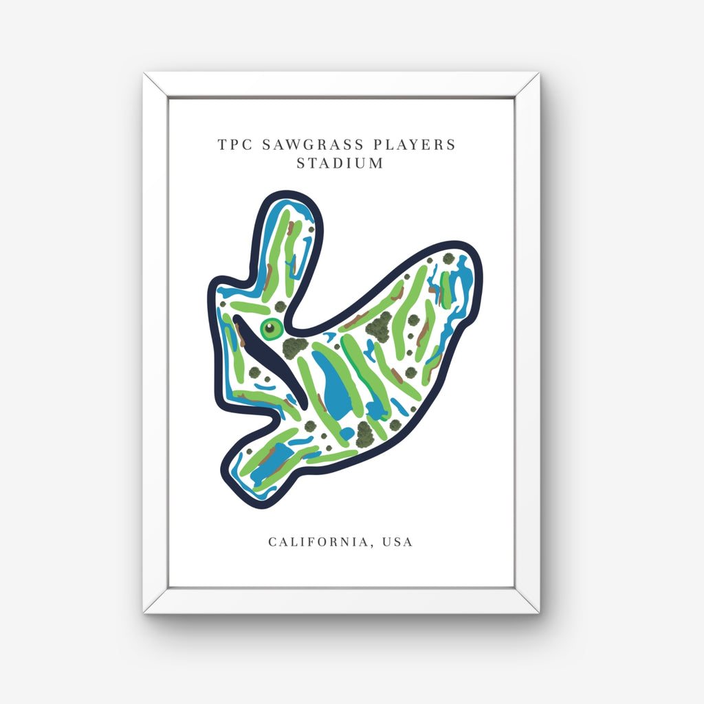 TPC Sawgrass Players Stadium Golf Course Prints, California, Golf Map Artwork